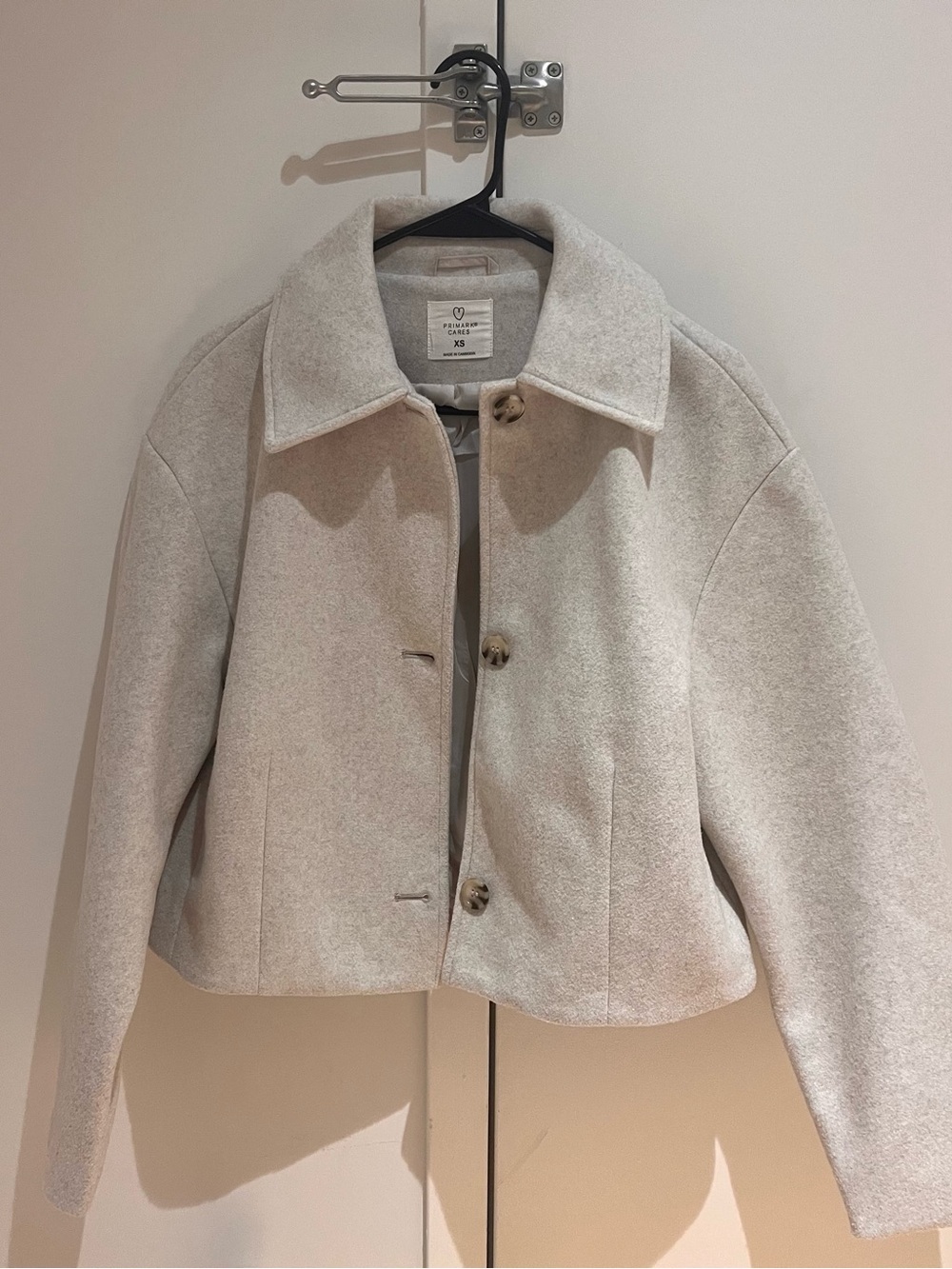 Primark Cropped Light Grey Coat Jacket